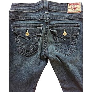 True Religion skinny distress Jean with jeweled pockets!